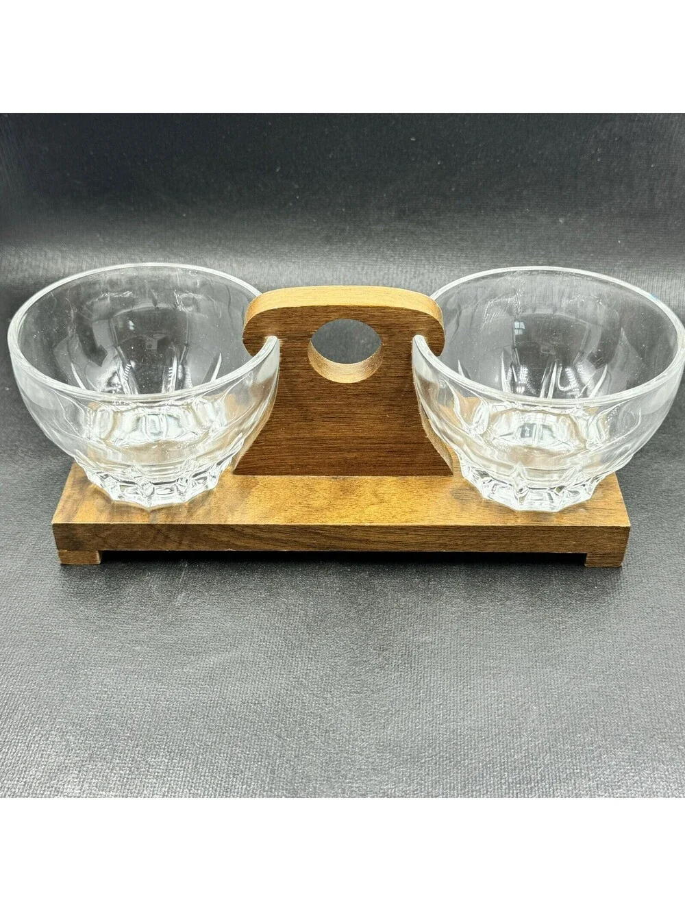 Vintage Bourbon Whiskey Glasses w Wood Carrying Case 6oz Barware Mancave Tiki